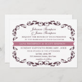 Eleganter Viktorianischer Blüh Filigree White Wedd Einladung (Vorne/Hinten)