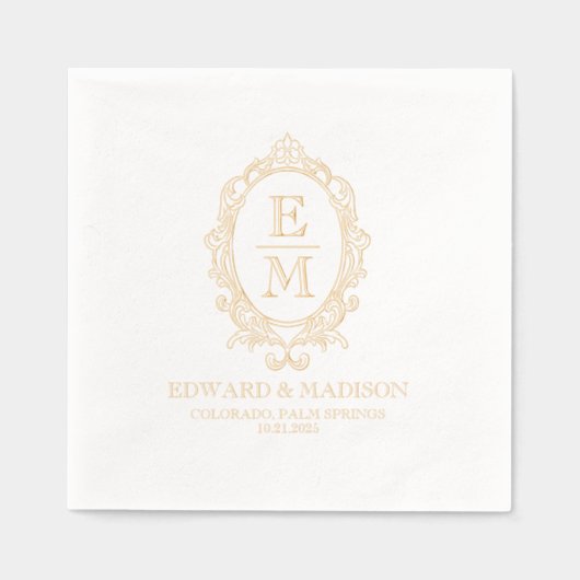 Eleganter Viktorianischer Blumenrahmen Servietten Mit Folie (Vorderseite)