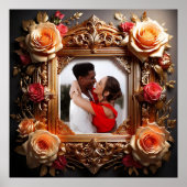 Eleganter Viktorianischer Foto Rahmen mit 3D-Rose Poster (Vorne)