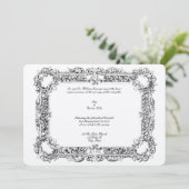 Eleganter Viktorianischer Rahmen 1834 Einladung (Stehend Vorderseite)