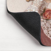 Eleganter viktorianischer Vintager Rosen-Hut Mousepad (Ecke)