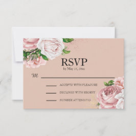 Eleganter Vintag Blush Pink Blumenzwiebeln RSVP