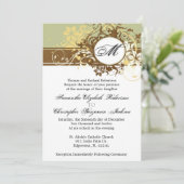 Eleganter Vintag-brauner Einladung zur Hochzeit (Stehend Vorderseite)