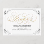 Eleganter Vintag geblüht Kalligraphie-Empfang Begleitkarte (Vorderseite)