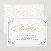 Eleganter Vintag geblüht Kalligraphie-Empfang Begleitkarte (Vorne/Hinten)