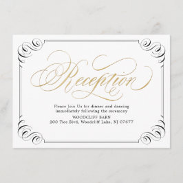 Eleganter Vintag geblüht Kalligraphie-Empfang Begleitkarte