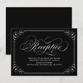 Eleganter Vintag geblüht Kalligraphie-Empfang Einladung (Vorne/Hinten)