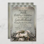 Eleganter, Vintag gestreifter Champagner Einladung (Vorne/Hinten)