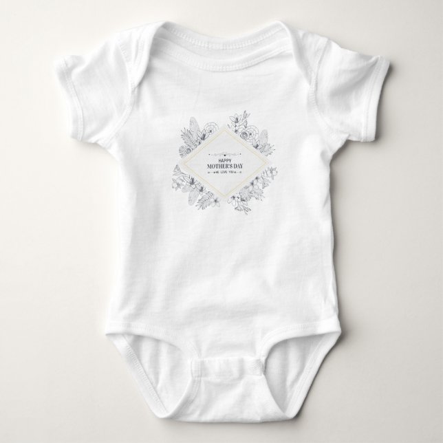 Eleganter Vintag glücklicher Muttertag | Bodysuit Baby Strampler (Vorderseite)