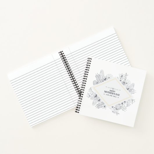 Eleganter Vintag glücklicher Muttertag | Notebook Notizblock (Innenseite)