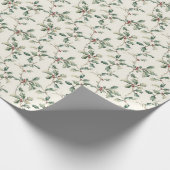 Eleganter Vintag Holiday Christmas Poinsettia Geschenkpapier (Ecke)