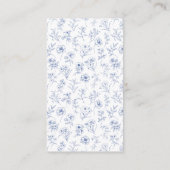 Eleganter Vintag-Romance-Blue-QR-Code Begleitkarte (Rückseite)