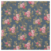 Eleganter Vintag rosa Rosen-blauer Hintergrund Stoff (Muster)