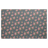 Eleganter Vintag rosa Rosen-blauer Hintergrund Stoff (Fat Quarter (45,7 x 55,9 cm))