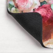 Eleganter Vintag rosa Rosenmalername Mousepad (Ecke)