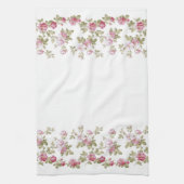 Eleganter Vintag rosa Rosenrand Geschirrtuch (Vertikal)