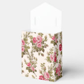 Eleganter Vintag rosa Roses-Buff Hintergrund Geschenkschachtel (Geöffnet)