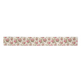 Eleganter Vintag rosa Roses-Buff Hintergrund Satinband (Vorderseite)