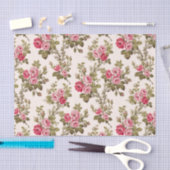 Eleganter Vintag rosa Roses-Buff Hintergrund Seidenpapier (Handwerk)