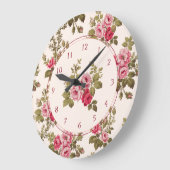 Eleganter Vintag rosafarbener Hintergrund Große Wanduhr (Winkel)
