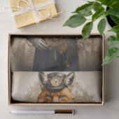 Eleganter Vintag Steampunk Fox Seidenpapier (Geschenk)
