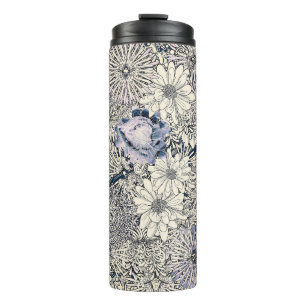 Eleganter Vintage-Abstrakter Blumenhintergrund Thermosbecher
