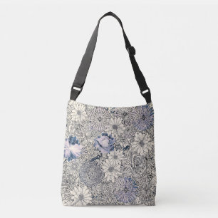 Eleganter Vintage-Abstrakter Blumenhintergrund Tragetaschen Mit Langen Trägern
