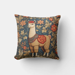 Eleganter Vintage-Alpaka-William-Morris-Inspiriert Kissen