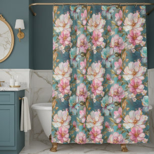 Eleganter Vintage-Blumen-Duschvorhang Duschvorhang