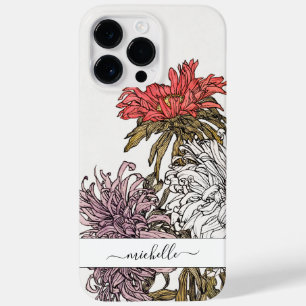 Eleganter Vintage-Blumen-Script-Name Case-Mate iPhone 14 Pro Max Hülle