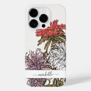 Eleganter Vintage-Blumen-Script-Name Case-Mate iPhone 14 Pro Hülle