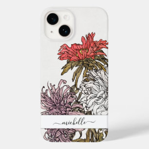Eleganter Vintage-Blumen-Script-Name Case-Mate iPhone 14 Hülle