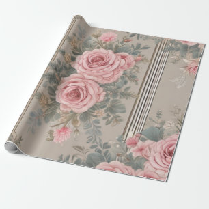 Eleganter Vintage-Blumen-Shabby-Chic  Geschenkpapier