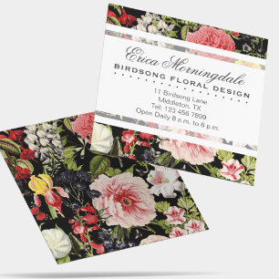 Eleganter Vintage-Blumen-Shop oder Gärtner Quadratische Visitenkarte