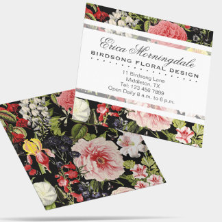 Eleganter Vintage-Blumen-Shop oder Gärtner Quadratische Visitenkarte