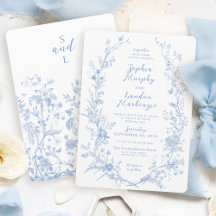 Eleganter Vintage-Blumenkranz Französisch Blau Hoc