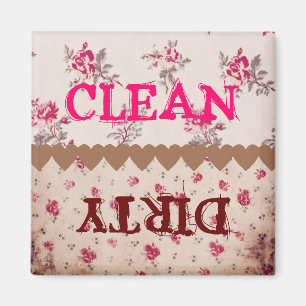 Eleganter vintage-blumenrosen-sauber-schmutzig-ges magnet