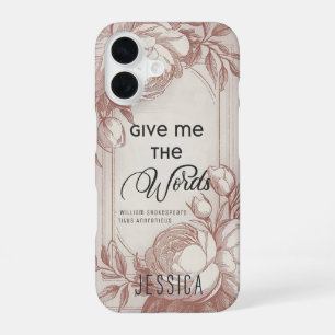 Eleganter Vintage-Blush-Rosa-Blumen-Zitat iPhone 16 Hülle