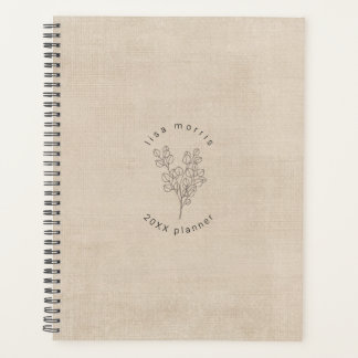 Eleganter Vintage-Botanik-Wildblumen-Notizbuchplan Planer