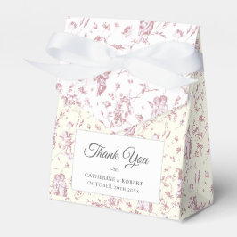 Eleganter Vintage-Chic-Rosa-Engel-Toile-Hochzeit Geschenkschachtel