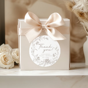 Eleganter Vintage-Dankeschön-Hochzeitsaufkleber Runder Aufkleber