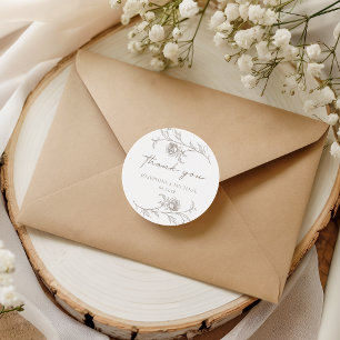 Eleganter Vintage-Dankeschön-Hochzeitsgeschenk-Auf Runder Aufkleber