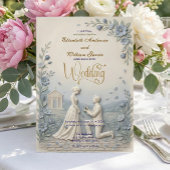 Eleganter Vintage-Effekt Hochzeit Einladung