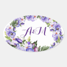 Eleganter Vintage-Lavendel-Blumen-Monogramm-Aufkle