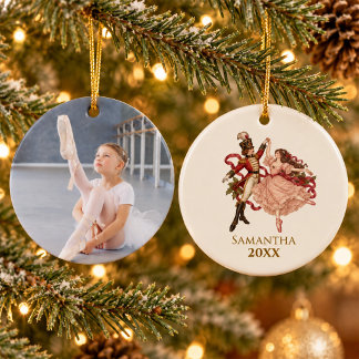 Eleganter Vintage-Nussknacker-Ballett-Weihnachtsfo Keramik Ornament
