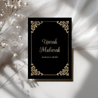 Eleganter Vintage-Rahmen Schwarz Umrah Mubarak Gru