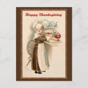 Eleganter Vintage Retro Froher Thanksgiving-Gruß Feiertagspostkarte