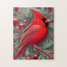 Eleganter Vintage Roter Kardinal Weihnachten