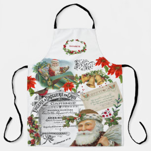 Eleganter Vintage-Santa-Collage-Weihnachten Schürze