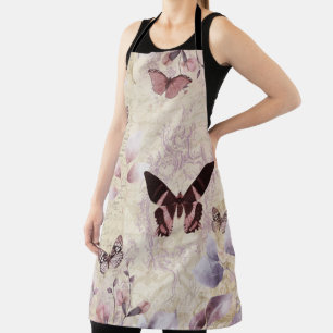 Eleganter Vintage-Schmetterling-Botanik-Schürze Schürze